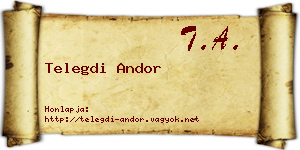 Telegdi Andor névjegykártya